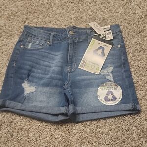 d. jeans Women's Distressed Blue Jean Shorts